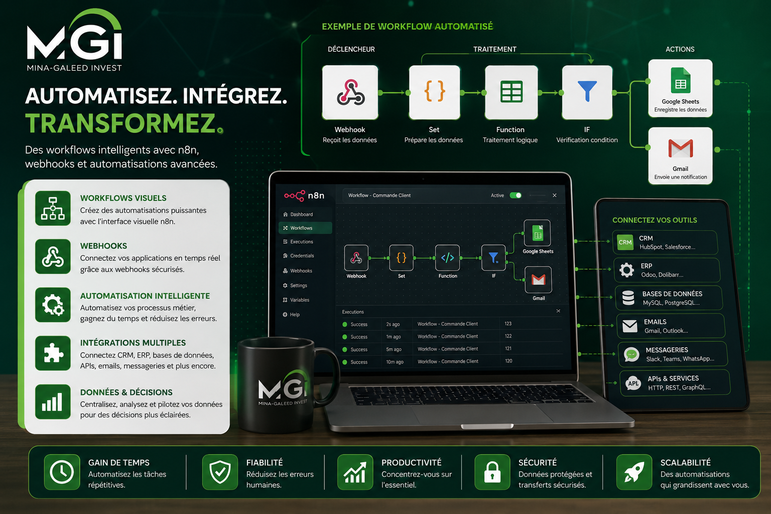 Transformation digitale — automatisation, intégration et workflows MGI